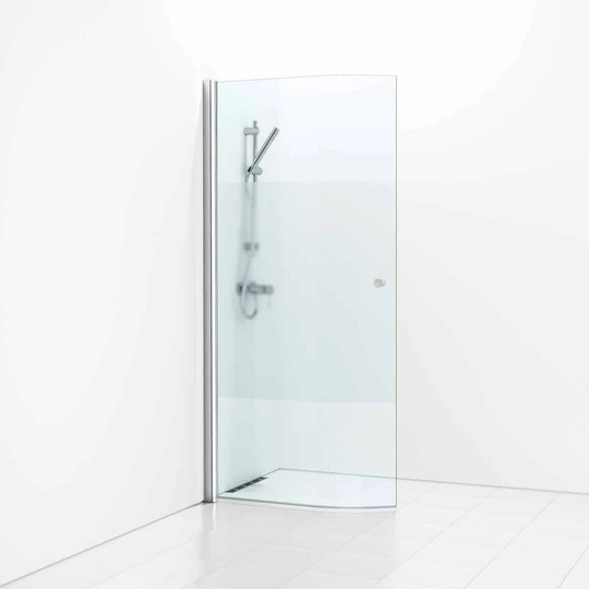 Svedbergs Skoga Dusjdør Buet 80cm / Krom Halvfrostet Glass