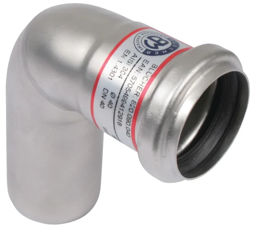 Ø 40 mm x 87,5° Bøy rustfritt AISI304/EN1.4301 Blücher