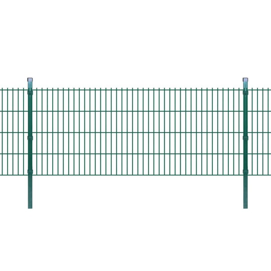 VidaXL 2D paneler og pæle til havehegn, 2008x830 mm, 20 m, Grøn