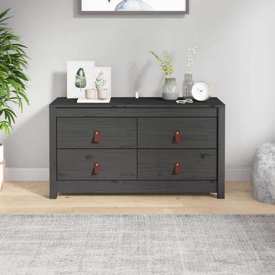 vidaXL kommode 100x40x54 cm massivt fyrretræ grå