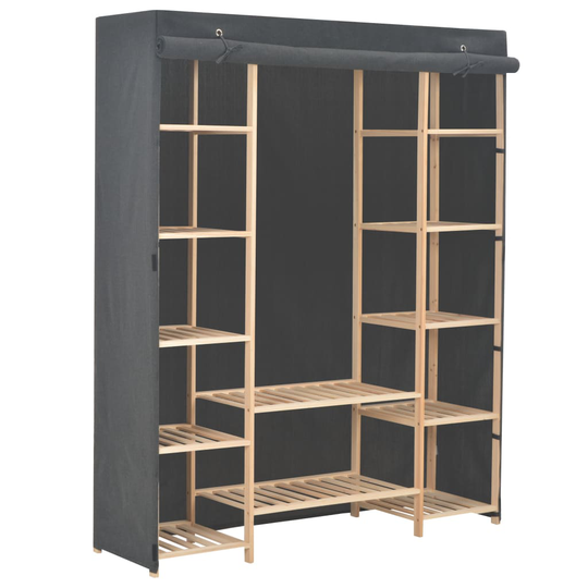 vidaXL klædeskab 135 x 40 x 170 cm stof grå
