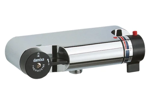 Damixa TMC dusjarmatur m/Termostat, u/Rosetter, Krom med sort grep