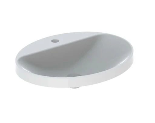 Geberit VariForm servant m/ tapphull, nedfelling, oval, 60x48 cm
