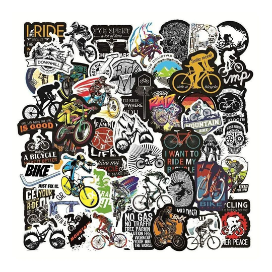 50x Klistermærker og Dekaler - Cykling