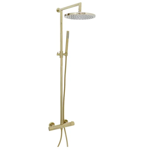 Cassøe Lago komplett dusjsett med termostat, blank messing