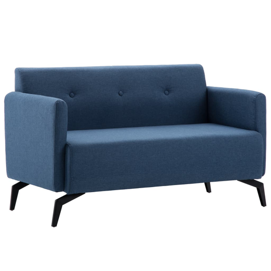 vidaXL 2-personers sofa stofbeklædning 115 x 60 x 67 cm blå