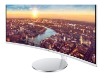 Samsung C34J791T - LED-skærm - kurvet - 34 (34 synlig) - 3440 x 1440 Ultra WQHD - VA - 300 cd/m² - 3000:1 - 4 ms - HDMI, DisplayPort, USB-C (op til 85W) - Sølv/Sort