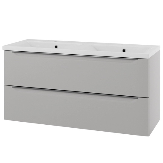Linn Bad Mari D45cm Servantskap Grå Matt / 120cm Dobbel 2 Skuffer