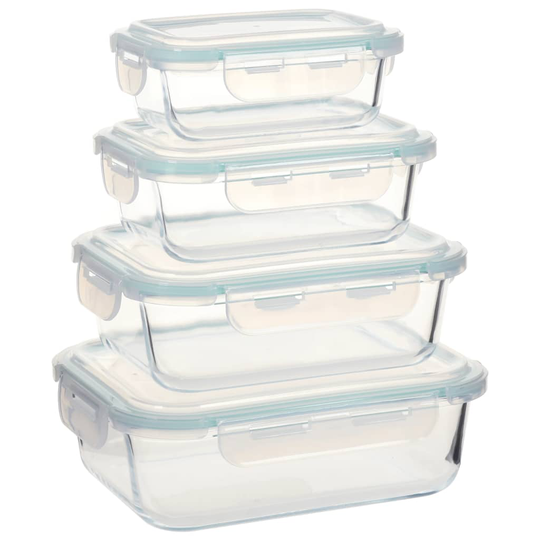 vidaXL opbevaringsbokse til mad glas 4 stk.