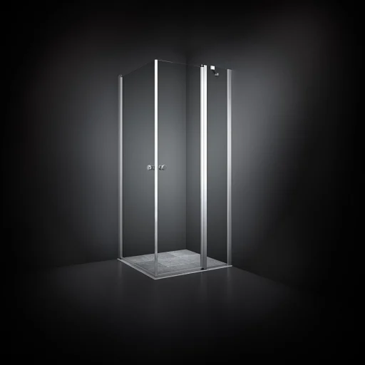 Dansani Match Dusjhjørne 80 x 90 cm, Klart glass/Satin profil - Model 3