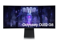 Samsung Odyssey OLED G8 S34BG850SU - OLED-monitor - Smart - gaming - kurvet - 34 - 3440 x 1440 UWQHD @ 175 Hz - 250 cd/m² - 1000000:1 - DisplayHDR 400 True Black - 0.1 ms - Mini DisplayPort, Micro HDMI, USB-C - højtalere - sølv - for Komplett Epic Gaming PC a170