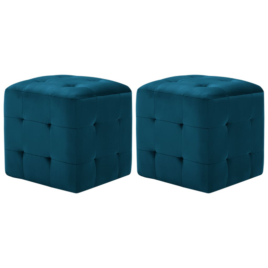 vidaXL sengeskabe 2 stk. 30 x 30 x 30 cm fløjlsstof blå