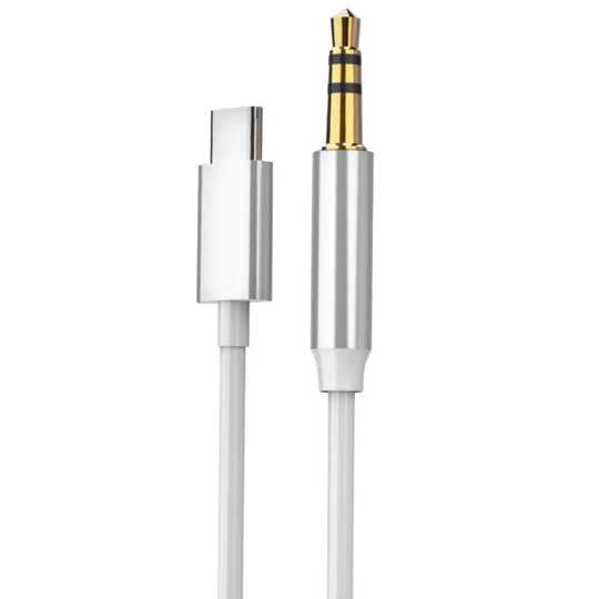 AUX-kabel, USB-C til 3.5 mm - 1 m - Hvid