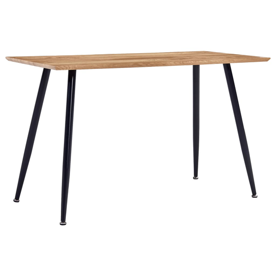 vidaXL spisebord 120 x 60 x 74 cm MDF egetræsfarve og sort