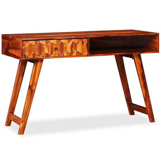 vidaXL skrivebord massivt sheeshamtræ 118 x 50 x 76 cm