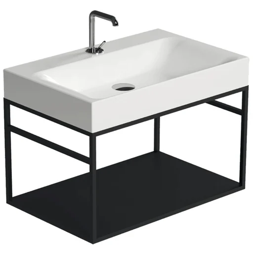 Lavabo Cento 70 veggmodul i stål og matt sort