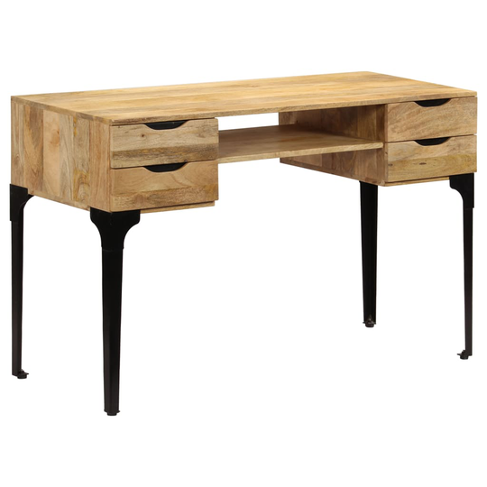 vidaXL skrivebord i massivt mangotræ 120 x 50 x 76 cm