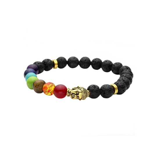 Chakraarmbånd med Buddhadetalj - Sort