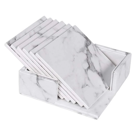 6x Coasters med Holder - Firkant