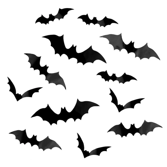 12x Flagermus, Dekoration - Halloween