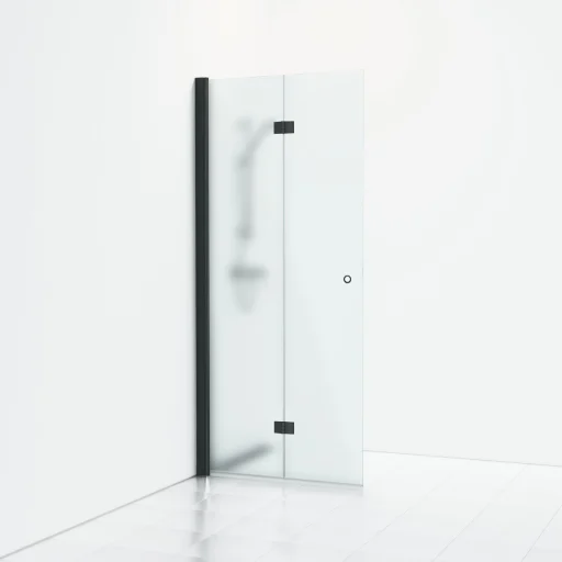 Svedbergs Skoga foldeskjermevegg 77 cm, frostet glass/matt sort