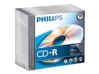 Philips - 10 x CD-R - 700 MB (80 min) 52x - tynd cd-boks