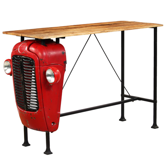 vidaXL traktor-barbord i massivt mangotræ rød 60 x 150 x 107 cm