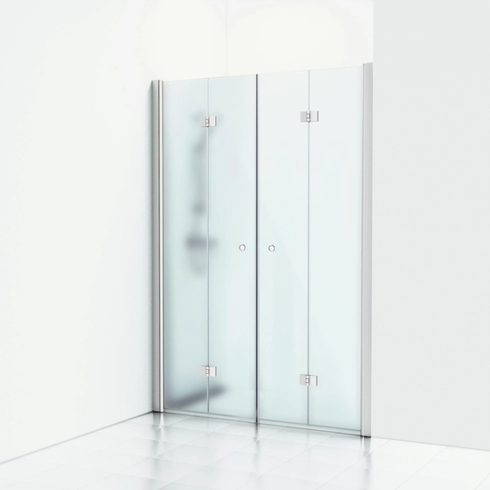 Svedbergs Skoga Dusjnisje Leddet Dobbel Matt Aluminium / 198cm Frostet Glass