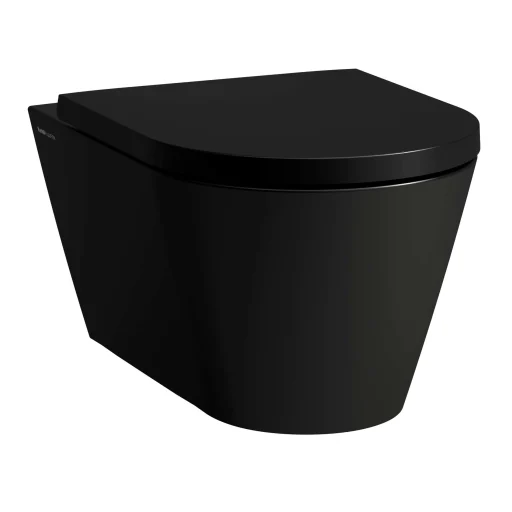 Kartell Laufen vegghengt toalett, uden skyllekant, matt sort