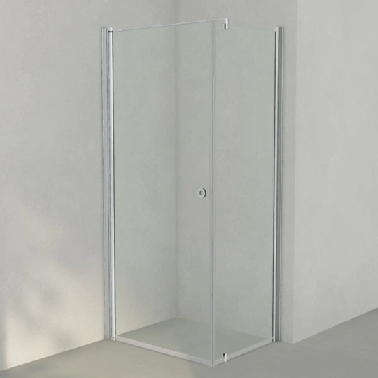 INR Iconic Nordic Rooms Dusjhjørne Linc 13 Original Matt Aluminium / 90x70cm Klart Glass