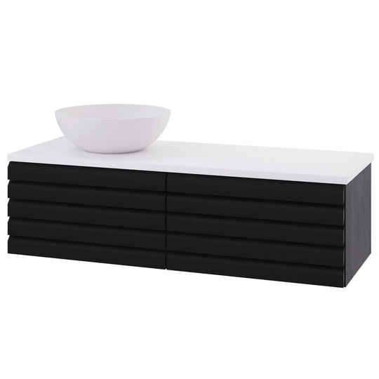 Linn Bad Selma Eikestav Heltre D45cm Servantskap Svart eik / 120cm Venstre