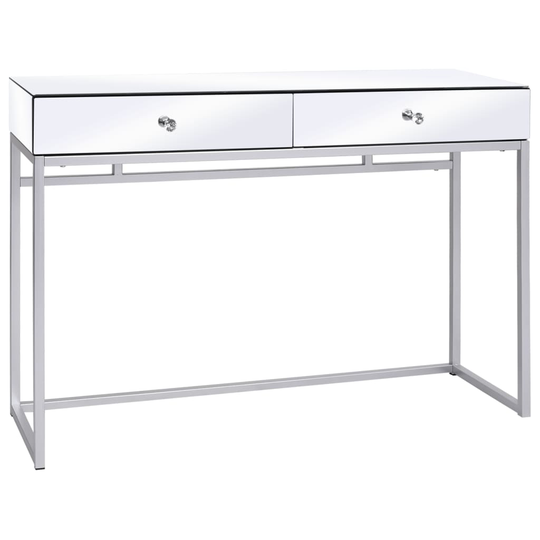 vidaXL konsolbord med spejl stål og glas 107 x 33 x 77 cm