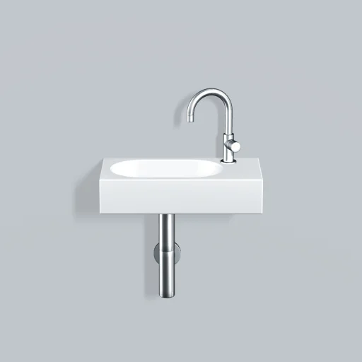 Alape Fusion.S håndvask 45x23,6 cm, venstre, glaseret stål