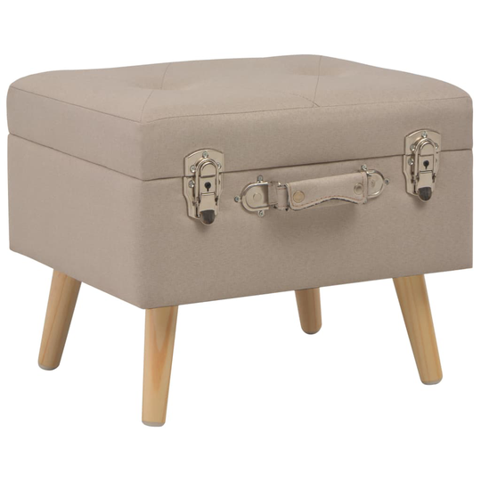 vidaXL opbevaringstaburet stof 40 cm beige
