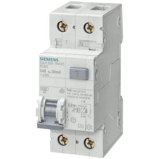 Kombinasjonsbryter Effektbryter/HPFI C 20A 1P+N, 30mA 5SU1356-7KK20