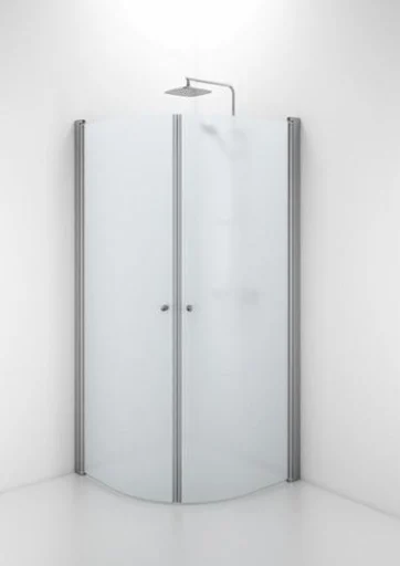 Ifö Space buet dør m/knoppgrep 90 cm, Frosset glass/Alu profil - Kun 1 dør