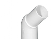 Purus vinkel i 45 grader med indstik muffe/spids Ø32 mm i hvid PP