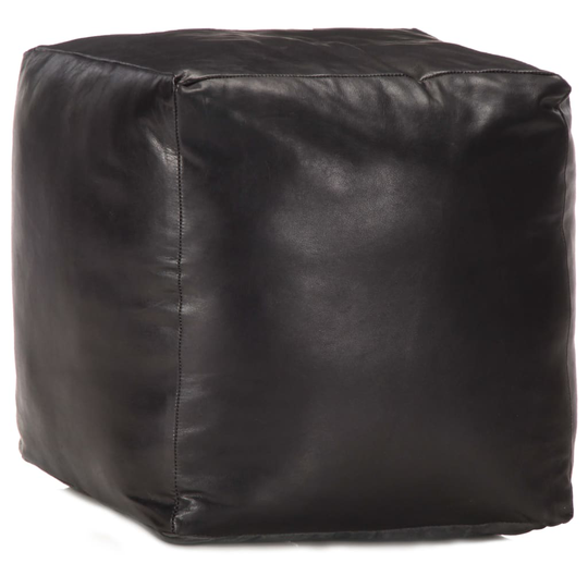vidaXL puf 40 x 40 x 40 cm ægte gedeskind sort