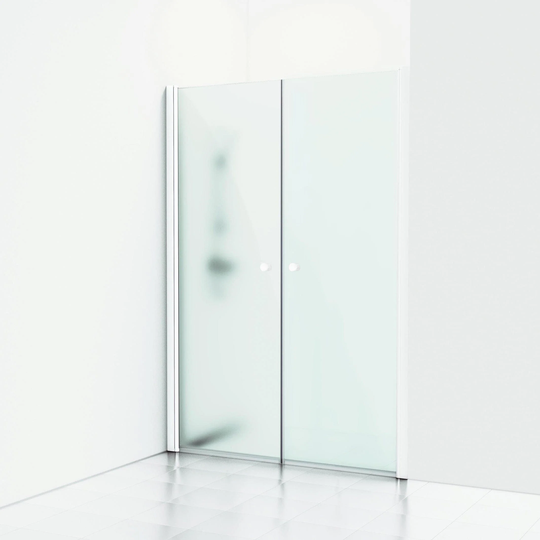 Svedbergs Skoga Dusjnisje Rett Dobbel Hvit Matt / 178cm Frostet Glass