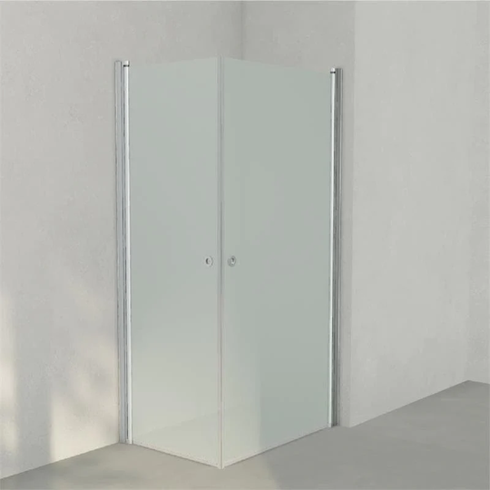 INR Iconic Nordic Rooms Dusjhjørne Linc Angel Original, Frostet/stripe Glass Matt Aluminium / 70x100cm Frostet