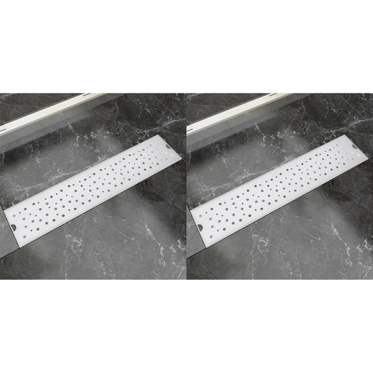 vidaXL lineære bruseafløb 2 stk. bobledesign 530 x 140 mm rustfrit stål