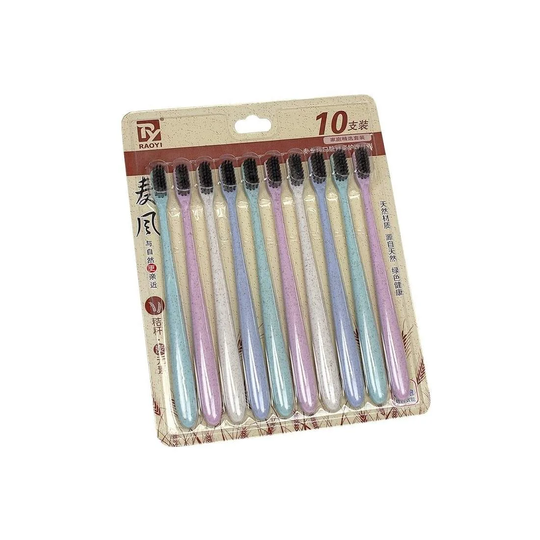 10-pack tandbørster - Fire farver