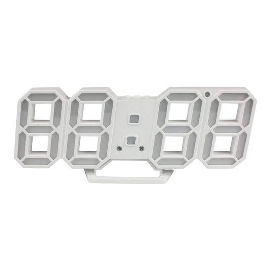 Digitalt 3D-Ur - Hvid