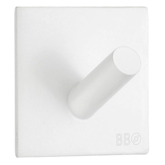 Beslagsboden Enkel Krok 1092 - Selvklebende Hvit