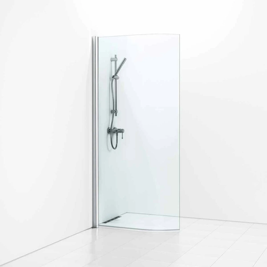 Svedbergs Skoga Dusjdør Buet 90cm / Krom Klart Glass