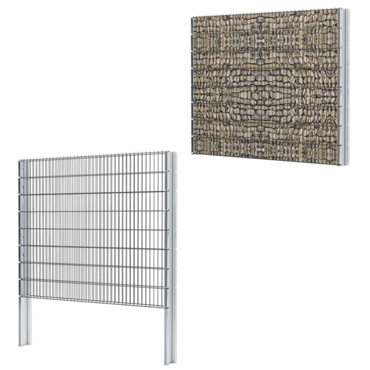 vidaXL 2D gabionhegn galvaniseret stål 2,008x1,63 m 2 m grå