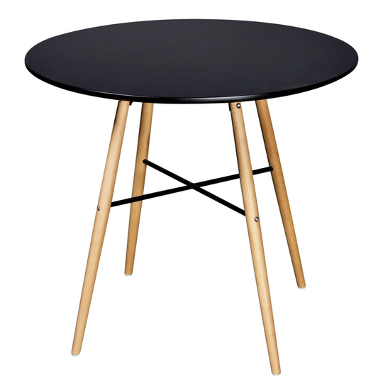 vidaXL spisebord MDF rundt sort