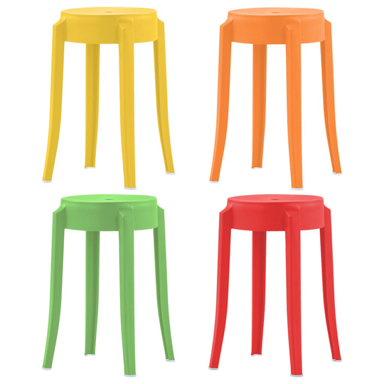 vidaXL stabelbare taburetter 4 stk. plastik flerfarvet