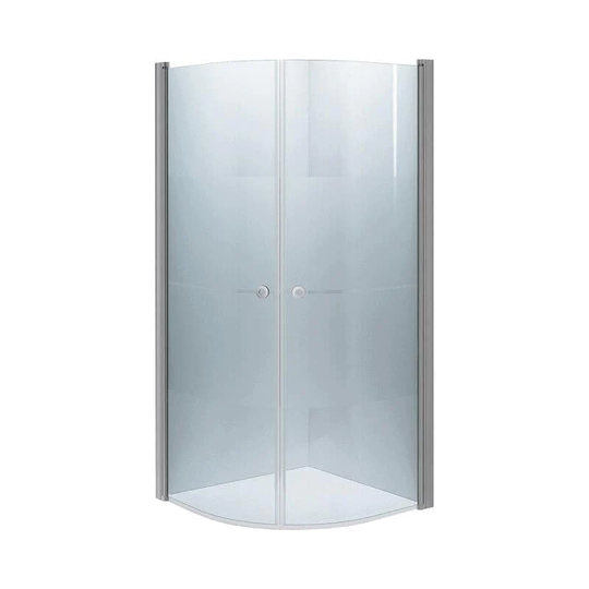 INR Iconic Nordic Rooms Dusjhjørne Linc Niagara Original, Frostet/stripe Glass Matt Aluminium / 70x100cm Stripe