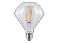 Philips LEDClassic - LED-lyspære - form: diamant - klar finish - E27 - 5 W (tilsvarende 40 W) - klasse F - varmt hvidt lys - 2700 K